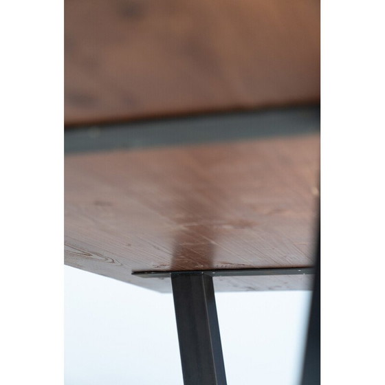 Image 1 of Table de salle à manger vintage fabriquée à la main avec plateau en sapin brossé, 2020