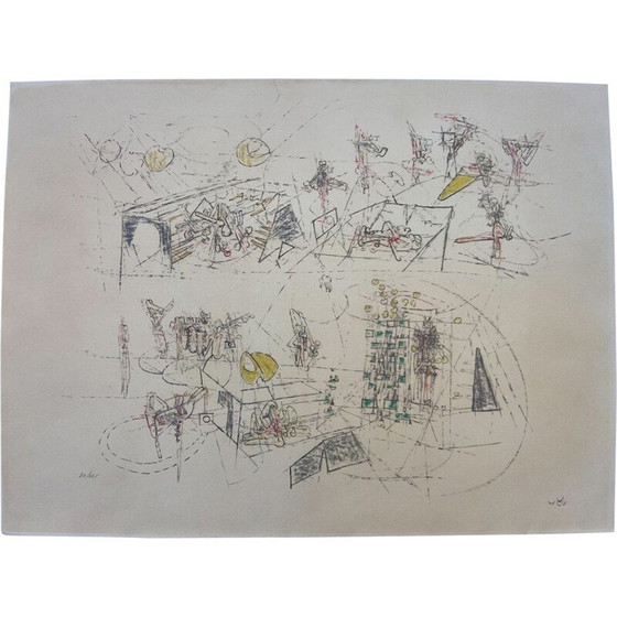 Image 1 of Lithographie vintage de Roberto Matta, 1969