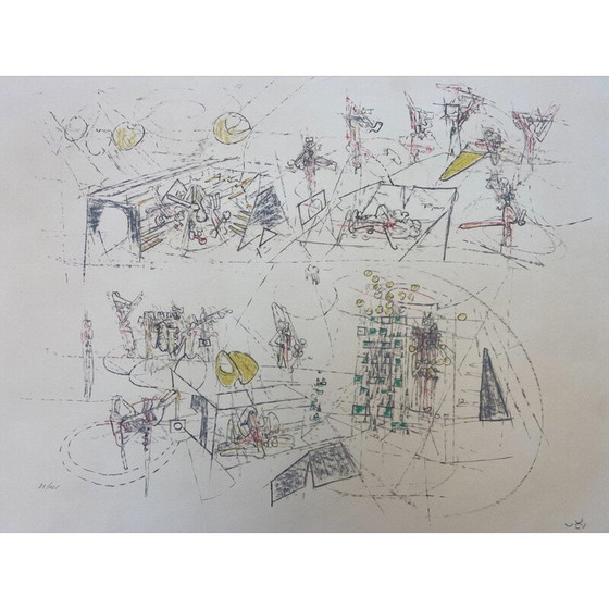 Image 1 of Lithographie vintage de Roberto Matta, 1969
