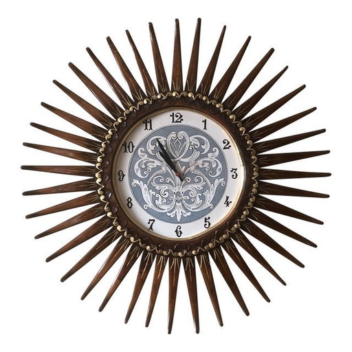 Horloge en bois d'érable "Sunbeam" 1990S