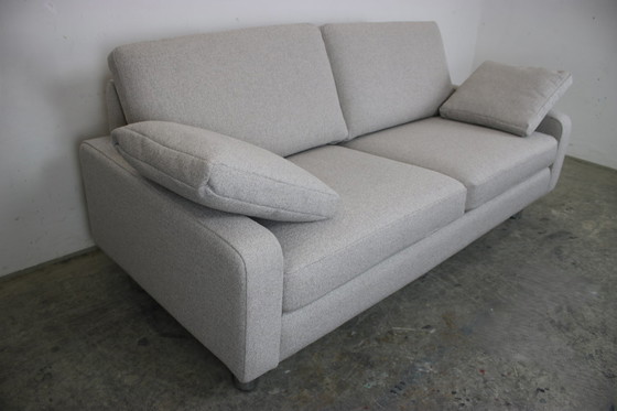 Image 1 of Cor Conseta Couch Deux places Tissu Uni Gris Canapé Chrome Nouveau revêtement