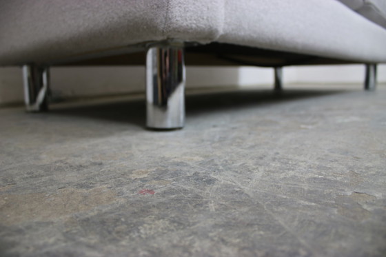 Image 1 of Cor Conseta Couch Deux places Tissu Uni Gris Canapé Chrome Nouveau revêtement