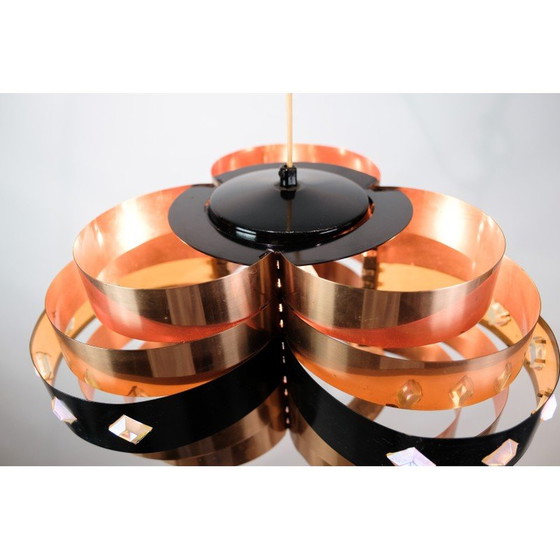 Image 1 of Lampe suspendue vintage en cuivre par Werner Schou pour Coronell Elektro, 1970