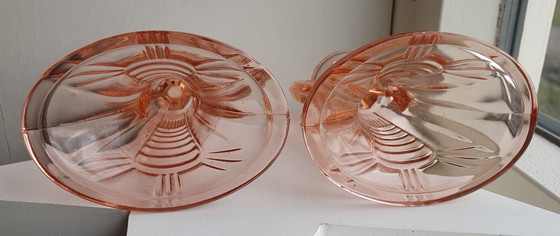 Image 1 of Deux chandeliers Val Saint Lambert 'Victoria' Luxval