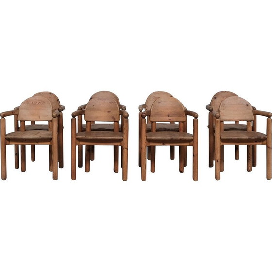 Image 1 of Ensemble de 8 chaises de salle à manger vintage, Suède 1970