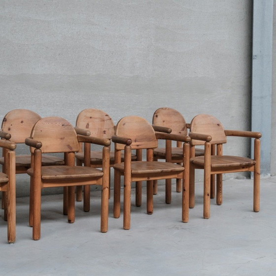 Image 1 of Ensemble de 8 chaises de salle à manger vintage, Suède 1970