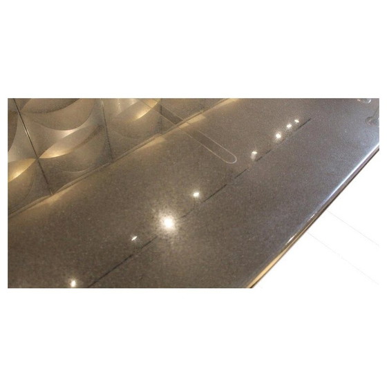 Image 1 of Table noire vintage Asolo en granit par Angelo Mangiarotti Italie 1981s