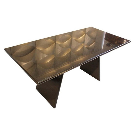Image 1 of Table noire vintage Asolo en granit par Angelo Mangiarotti Italie 1981s