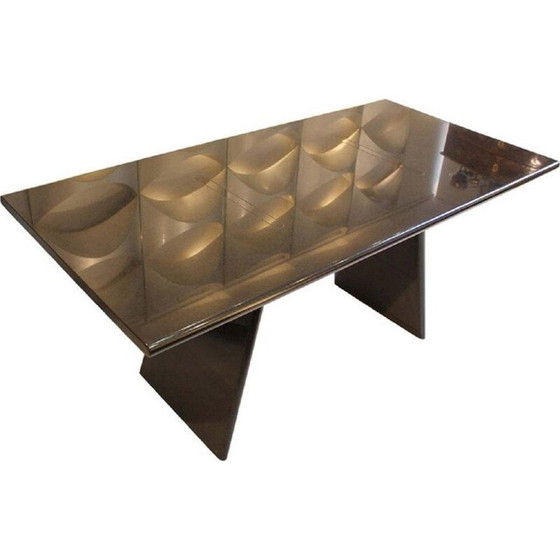 Image 1 of Table noire vintage Asolo en granit par Angelo Mangiarotti Italie 1981s