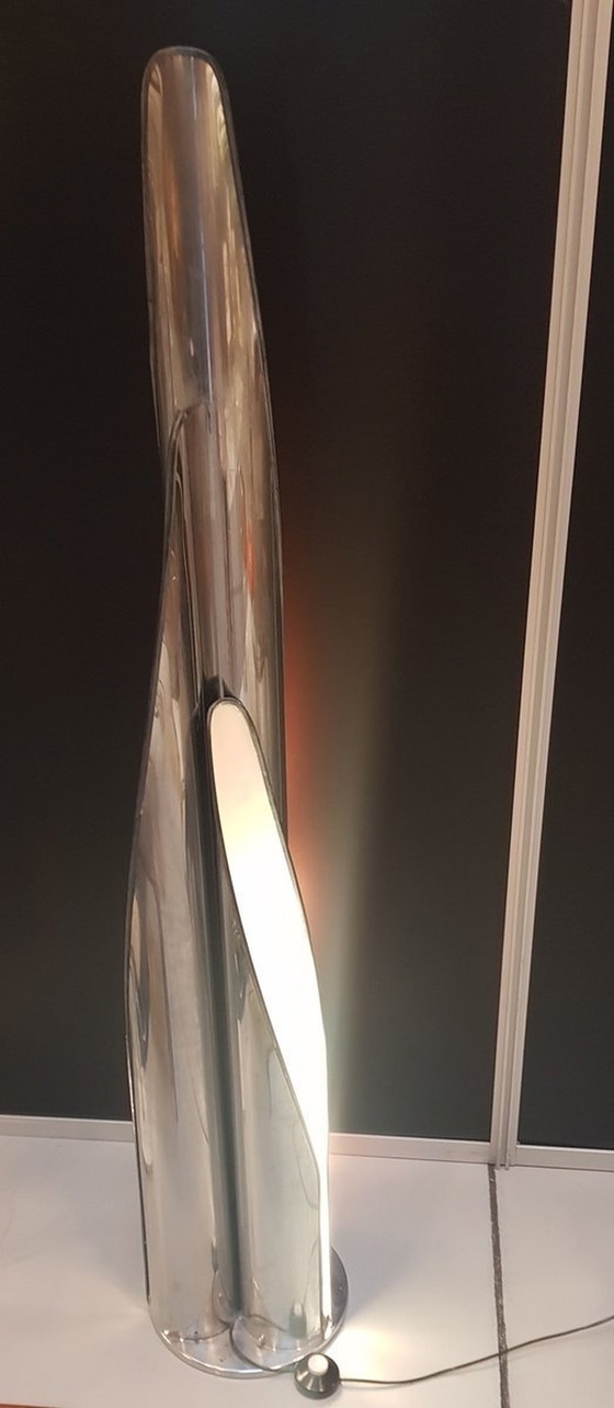 Image 1 of Lampadaire sculptural italien en métal avec 3 colonnes lumineuses