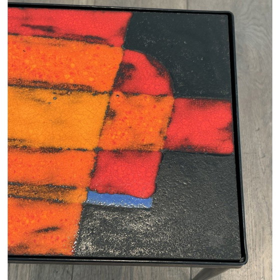 Image 1 of Table vintage en métal laqué et céramique, France 1950