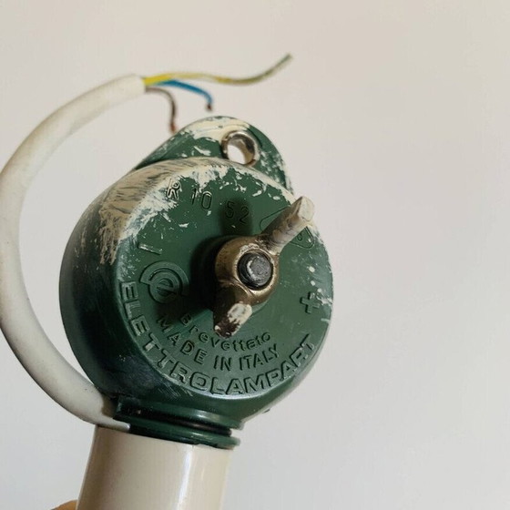 Image 1 of Lampe suspendue vintage en métal laqué blanc, Italie