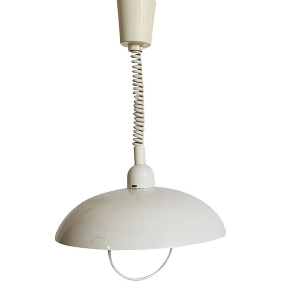 Image 1 of Lampe suspendue vintage en métal laqué blanc, Italie