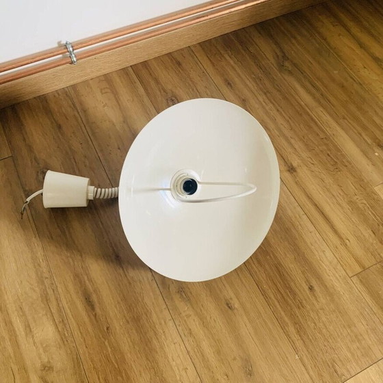 Image 1 of Lampe suspendue vintage en métal laqué blanc, Italie