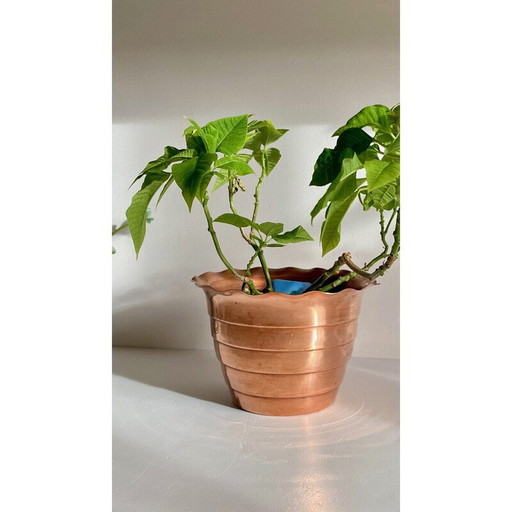 Jardinière vintage en cuivre "Mur de Barrez", 1960