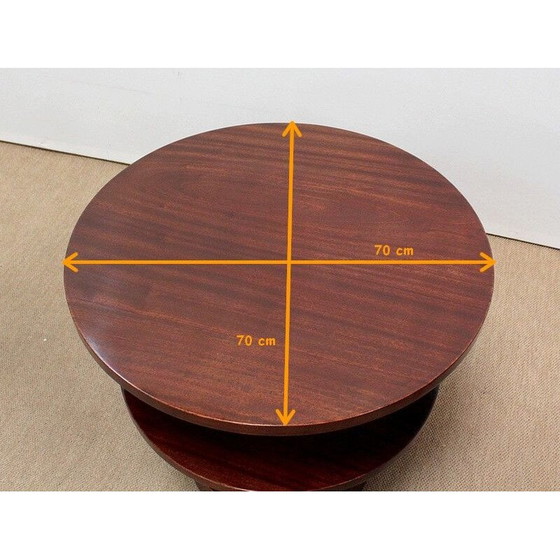 Image 1 of Table basse vintage Art Deco en acajou massif, 1930