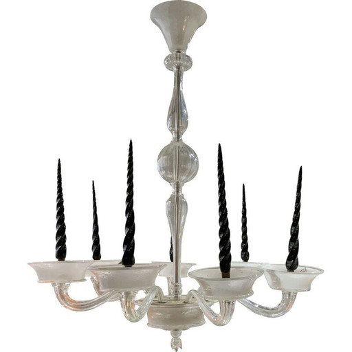 Lustre vintage à 7 lumières de la Maison Veronese, 1970