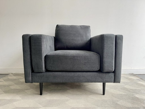 Fauteuil Sandringham contemporain gris foncé