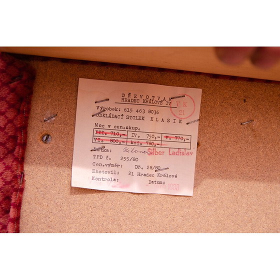 Image 1 of Ensemble de salon vintage avec tapisserie rouge, Tchécoslovaquie 1980