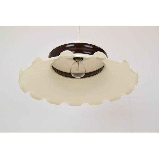 Image 1 of Lampe suspendue vintage en laiton et plastique, Tchécoslovaquie 1970