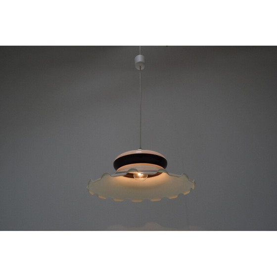 Image 1 of Lampe suspendue vintage en laiton et plastique, Tchécoslovaquie 1970