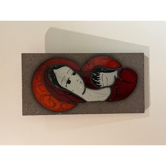 Image 1 of Plaque murale vintage en céramique, 1970