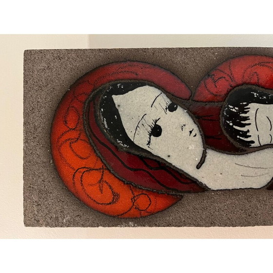 Image 1 of Plaque murale vintage en céramique, 1970