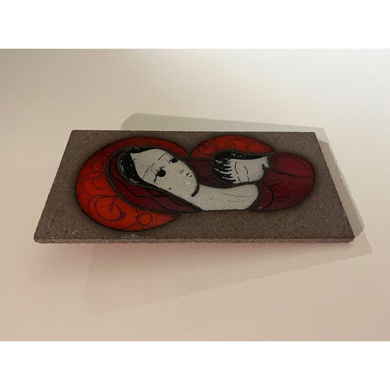 Image 1 of Plaque murale vintage en céramique, 1970