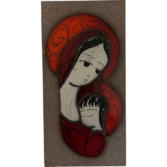 Image 1 of Plaque murale vintage en céramique, 1970