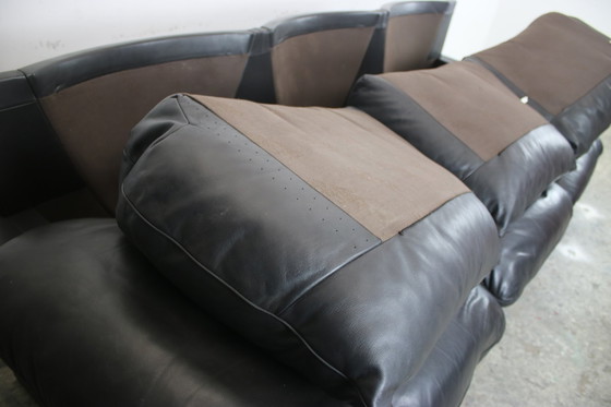 Image 1 of Magnifique canapé trois places De Sede duvet cuir véritable noir Canapé