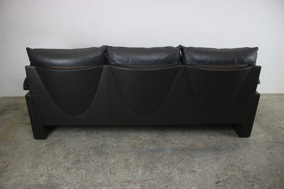 Image 1 of Magnifique canapé trois places De Sede duvet cuir véritable noir Canapé