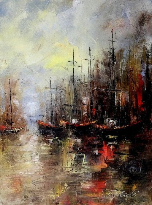 Slawomir Zajkowski "Vieux bateaux de pêche".