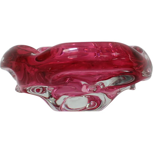 Bol en verre d'art bohémien vintage par Josef Hospodka, 1960s