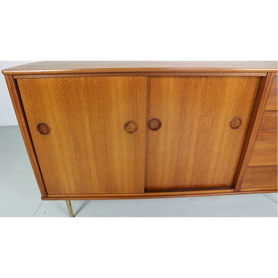 Image 1 of Buffet vintage en noyer et laiton de William Watting, Danemark 1955