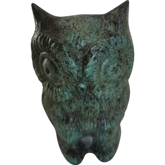 Image 1 of Hibou vintage en céramique vert pâle, France 1960