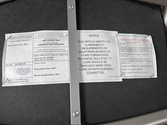 Image 1 of 4X chaises en cuir Calligaris