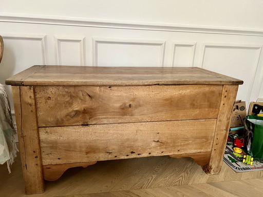 Coffre Malle De Rangement Bois Ancien 