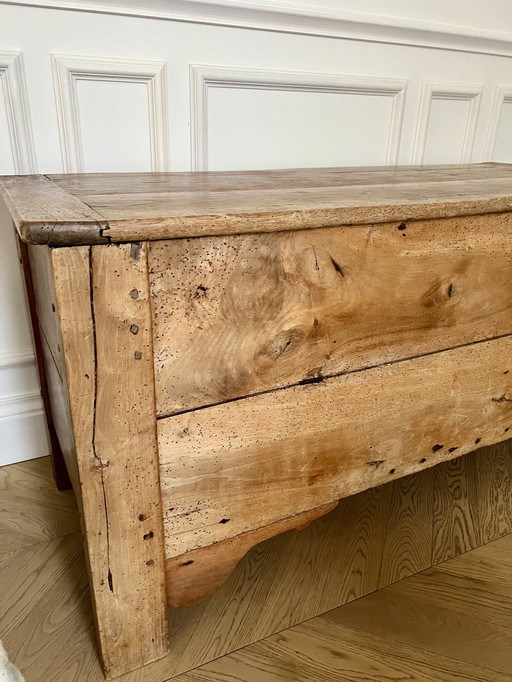 Coffre Malle De Rangement Bois Ancien 