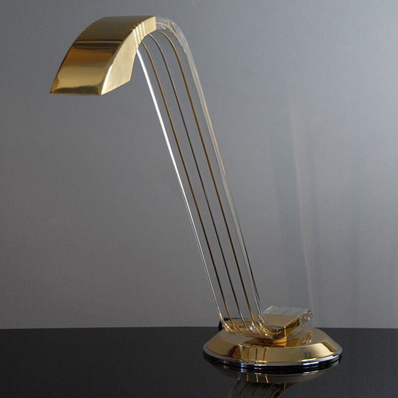 Image 1 of Lampe de bureau vintage en plexiglas par Relco Milano, Italie 1980