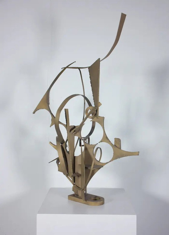 Image 1 of Statue Abstraite avec Circulaires 86 cm de haut Theo Beerendonk