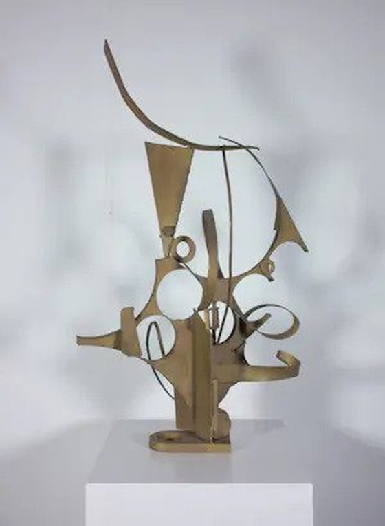 Image 1 of Statue Abstraite avec Circulaires 86 cm de haut Theo Beerendonk