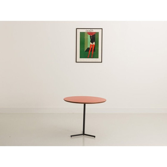 Image 1 of Bout de canapé vintage avec plateau de couleur ocre orange