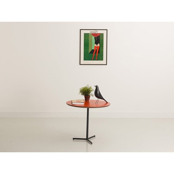 Image 1 of Bout de canapé vintage avec plateau de couleur ocre orange