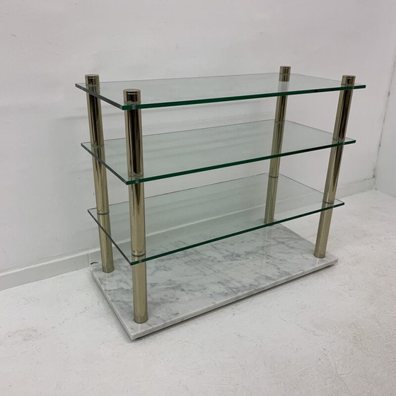 Image 1 of Etagère vintage en marbre et verre "Hollywood Regency", 1970