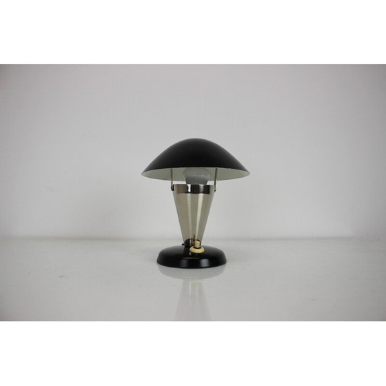 Image 1 of Lampe de table vintage Mushroom en métal et chrome, Tchécoslovaquie 1930