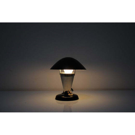 Image 1 of Lampe de table vintage Mushroom en métal et chrome, Tchécoslovaquie 1930
