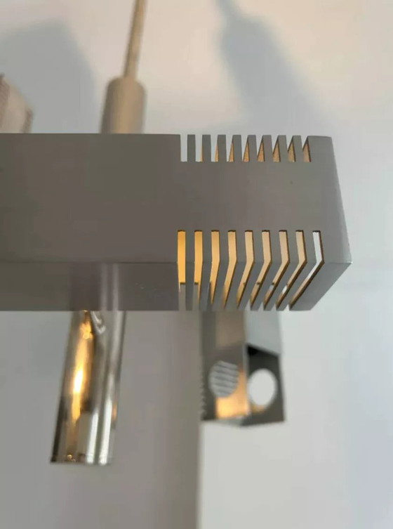 Image 1 of Lustre Henri Mathieu En Metal Chromé France 1960