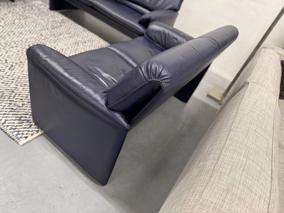 Image 1 of Leolux Bora Beta Canapé 2 places Cuir bleu 147