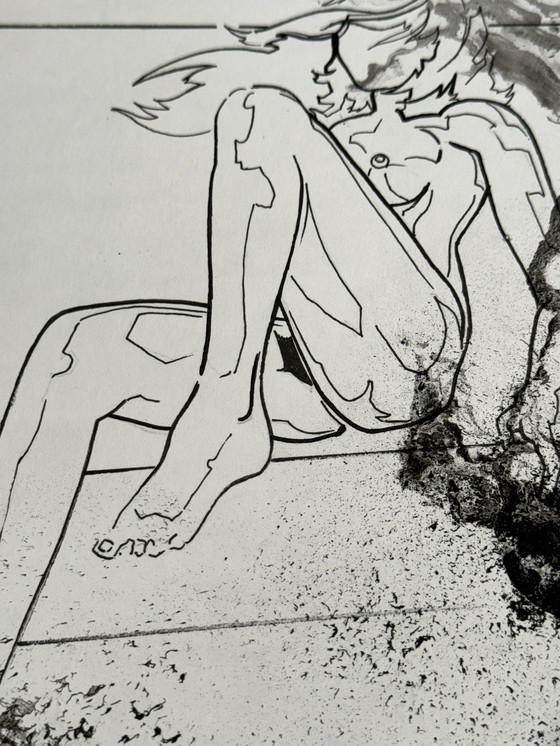 Image 1 of Composition à l'encre avec une femme - Eugène Eechaut (1928-2019)