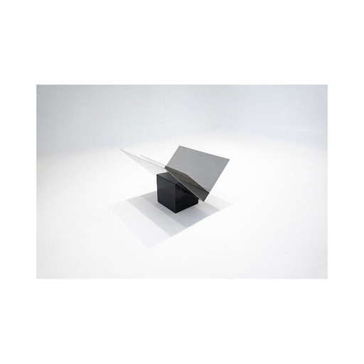 Porte-revues du milieu du siècle en marbre et acier par Sergio Asti, Italie, années 1960